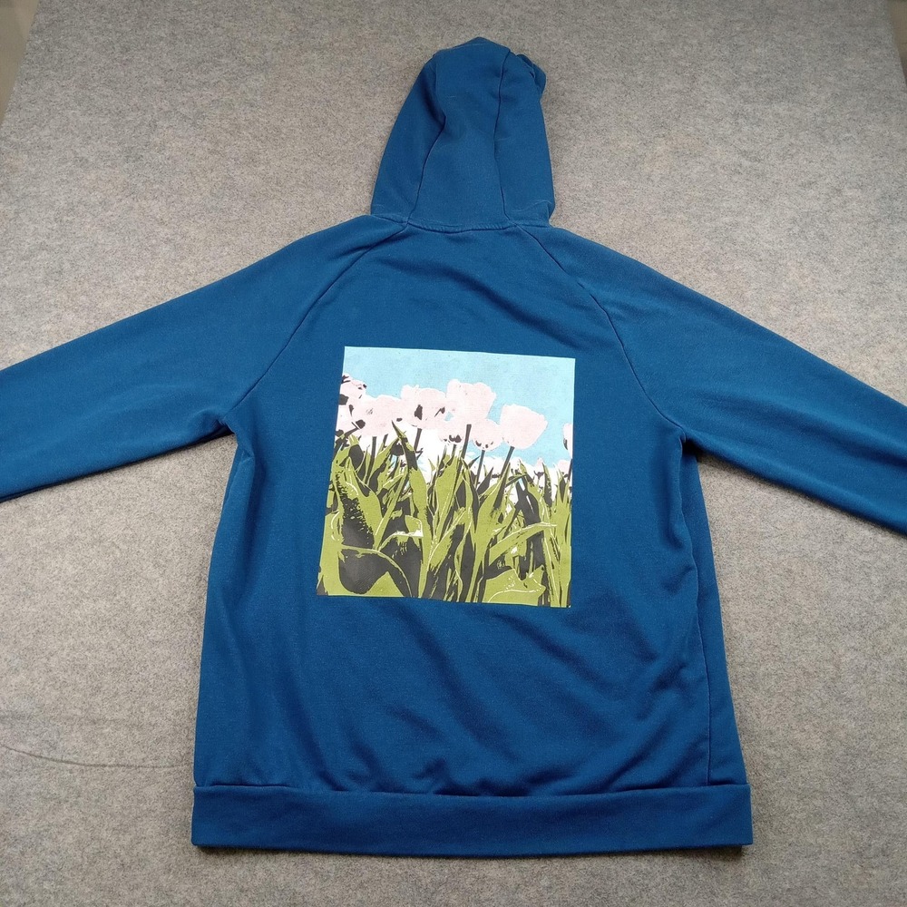 Nike Hoodie Mens Medium Blue Dri-Fit Pullover Sweatshirt Floral FN3285-476